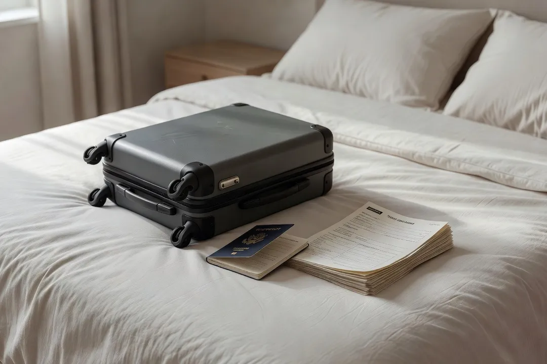 Préparation de documents de voyage et d'assurance avant un déplacement