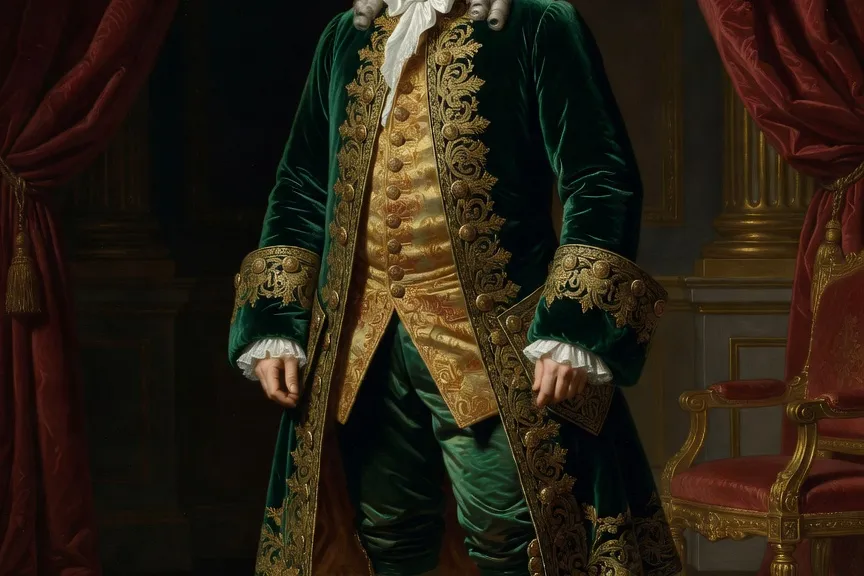 Portrait d'un aristocrate russe du XVIIIe siècle en costume d'apparat élaboré