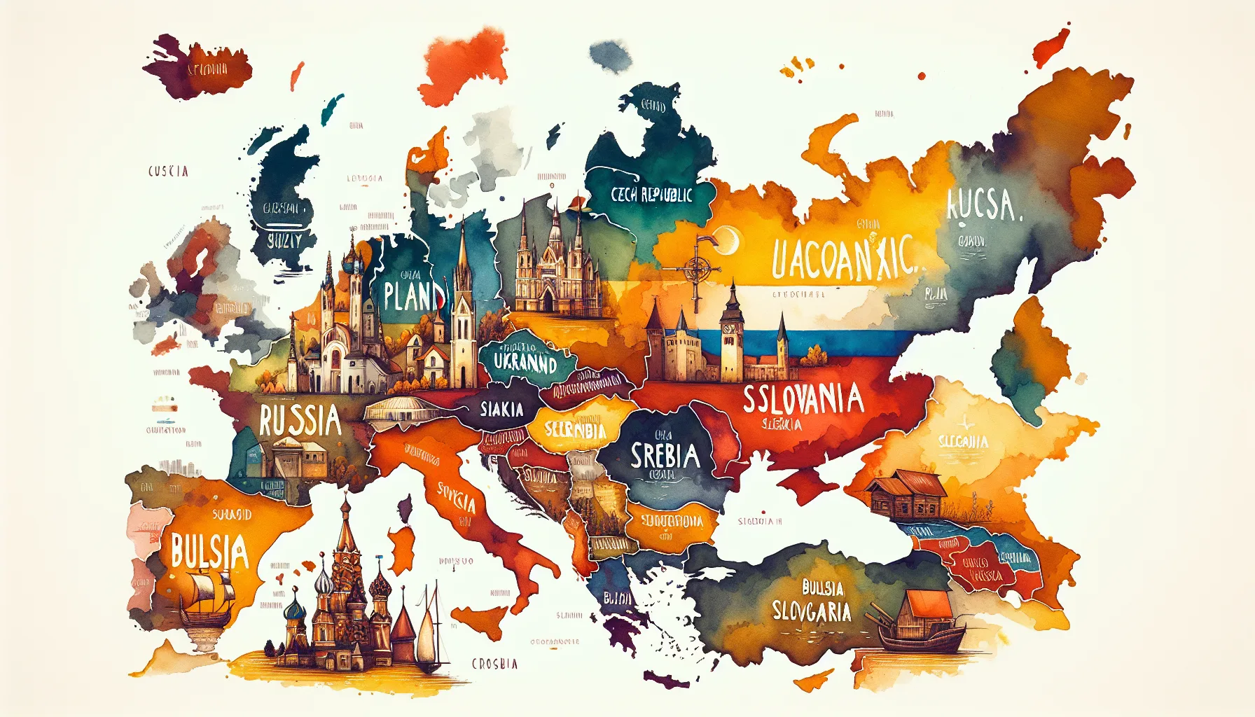 Les 13 pays slaves d'Europe